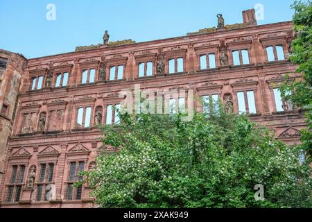 Europa, Deutschland, Baden-Württemberg, Heidelberg, Blick auf das Ottheinrich-Gebäude im Heidelberger Schloss Stockfoto