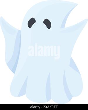 Der Cartoon-Geist schwebt mit erhobenen Armen und verkörpert den Geist von halloween Stock Vektor