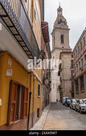 Europa, Spanien, Provinz Valencia, Xativa, Blick auf die Basilika Collegiata de Santa Maria de Xativa Stockfoto