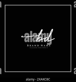 BD handgeschriebenes Signatur-Logo - Vektor-Logo-Vorlage für Beauty, Fashion und Fotografie-Geschäft Stock Vektor