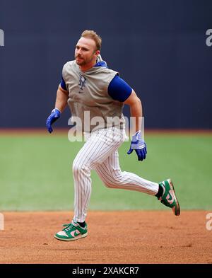 Pete Alonso von New York Mets während eines Workout-Tages vor dem Spiel der MLB London Series im London Stadium. Bilddatum: Freitag, 7. Juni 2024. Stockfoto