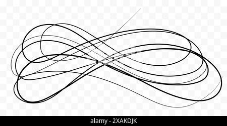 Marker gezeichneter Scribble-Vektor. Kindliche Zeichnung. Hand zeichnet Kalligraphie-Wirbel. Lockige Pinselstriche, Markierer als grafische Designelemente Stock Vektor