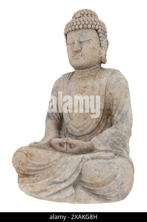 Statue of Buddha isolated on white background Stockfoto