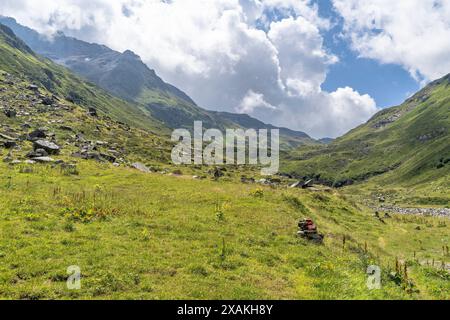 Europa, Österreich, Verwall, Tirol, St. Anton am Arlberg, Fasultal, Blick ins Fasultal Stockfoto