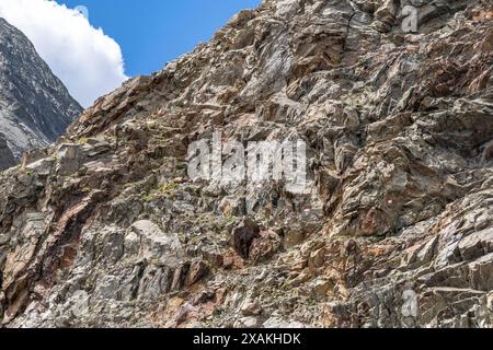 Europa, Österreich, Verwall, Tirol, St. Anton am Arlberg, versicherte Abfahrt vom Kuchenjoch Stockfoto