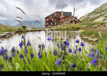 Europa, Österreich, Verwall, Tirol, Pettneu am Arlberg, Edmund-Graf-Hütte Stockfoto