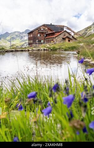 Europa, Österreich, Verwall, Tirol, Pettneu am Arlberg, Edmund-Graf-Hütte Stockfoto