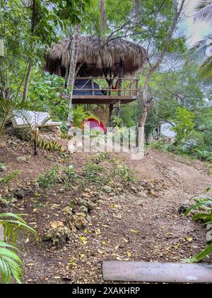 Nordamerika, Karibik, Großantillen, Hispaniola, Dominikanische Republik, La Altagracia Provinz, La Romana, Blick auf ein Zelt im Eco River House Glamping Stockfoto