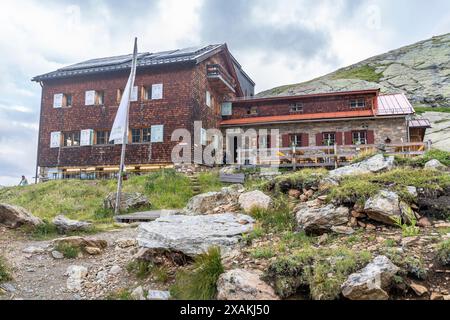 Europa, Österreich, Verwall, Tirol, Pettneu am Arlberg, Edmund-Graf-Hütte Stockfoto