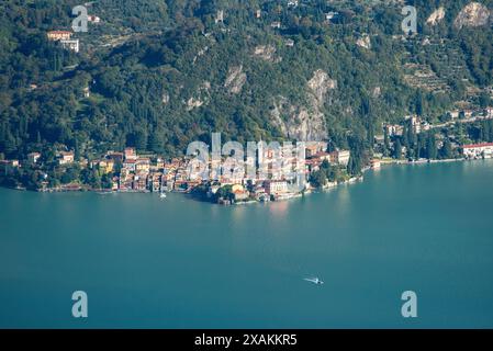 Herrlicher Blick auf Tremezzo am Comer See vom Monte Crocione, Italien Stockfoto