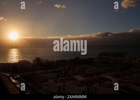 Sonnenuntergang in Puerto de Santiago Stockfoto