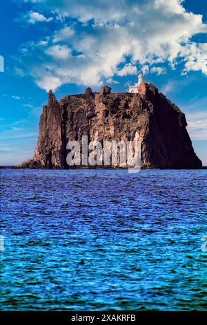 Italien Sizilien Äolische Insel Stromboli Strombolicchio Stockfoto