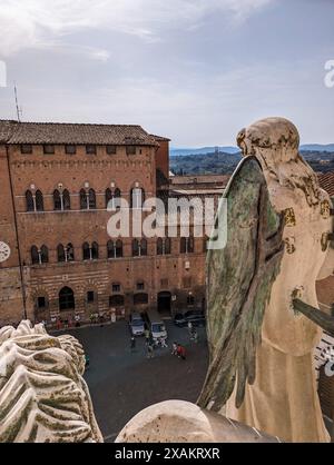 Blick über Siena von einem Fenster in der Kathedrale von Siena, Italien Stockfoto