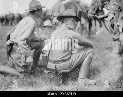 Oberst G.A. Wingate, 1913. Möglicherweise zeigt Colonel George A. Wingate den Befehlshaber der 2. Feldartillerie der New Yorker Nationalgarde. Möglicherweise wurde er bei Militäroperationen in der Nähe der mexikanischen Grenze eingenommen. Stockfoto