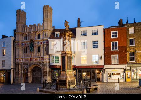 Abend auf dem Buttermarkt in Canterbury, Kent, England. Stockfoto