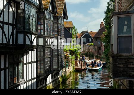 River Stour im Stadtzentrum von Canterbury, Kent, England. Stockfoto