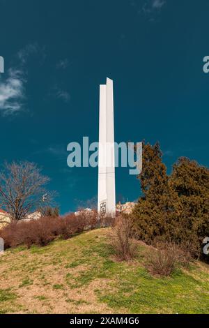 Belgrad, Serbien - 8. Februar 2024: Denkmal für den 1. Gipfel der Blockfreien Bewegung in Belgrad, Serbien. Stockfoto