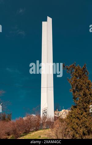 Belgrad, Serbien - 8. Februar 2024: Denkmal für den 1. Gipfel der Blockfreien Bewegung in Belgrad, Serbien. Stockfoto