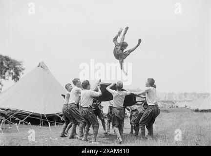 Pfadfinder - Gettysburg, 1913. Zeigt die Gettysburger Wiedervereinigung (die große Wiedervereinigung) vom Juli 1913, die zum 50. Jahrestag der Schlacht bei Gettysburg gedacht hat. Stockfoto