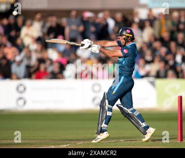 Derby, Vereinigtes Königreich, Incora Derbyshire County Cricket Ground. Juni 2024. Vitality Blast T20 (Derby Falcons V Nottingham 0utlaws). Im Bild: Wayne Madsen (Derbyshire Falcons). Quelle: Mark Dunn/Alamy Live News Stockfoto