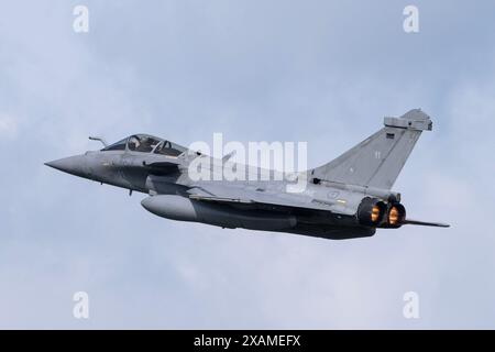 Dassault Rafale von Flotille 11F Marine nationale „French Navy“ startet während des NATO Tiger Meetings in Schleswig ab, Jagel, Deutschland, 7. Juni 2024 (Foto: Cody Froggatt/News Images) Stockfoto