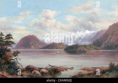 Lake Manapouri, 1900 Uhr. Stockfoto