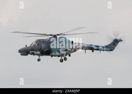 Jagel, Deutschland. Juni 2024. Super Lynx Mk88A von Marinefliegergeschwader 5 „5 Naval Air Wing“ Deutsche Marine „German Navy“, während des NATO-Tiger-Treffens in Schleswig ab, Jagel, Deutschland, 7. Juni 2024 (Foto: Cody Froggatt/News Images) in Jagel, Deutschland am 7. Juni 2024. (Foto: Cody Froggatt/News Images/SIPA USA) Credit: SIPA USA/Alamy Live News Stockfoto