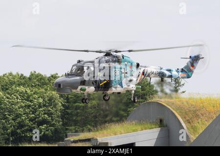 Jagel, Deutschland. Juni 2024. Super Lynx Mk88A von Marinefliegergeschwader 5 „5 Naval Air Wing“ Deutsche Marine „German Navy“, während des NATO-Tiger-Treffens in Schleswig ab, Jagel, Deutschland, 7. Juni 2024 (Foto: Cody Froggatt/News Images) in Jagel, Deutschland am 7. Juni 2024. (Foto: Cody Froggatt/News Images/SIPA USA) Credit: SIPA USA/Alamy Live News Stockfoto