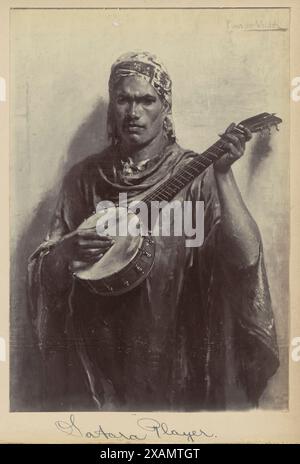 Kopie eines Petrus van der Velden Gemäldes - Satara Player, 1890er Jahre Stockfoto