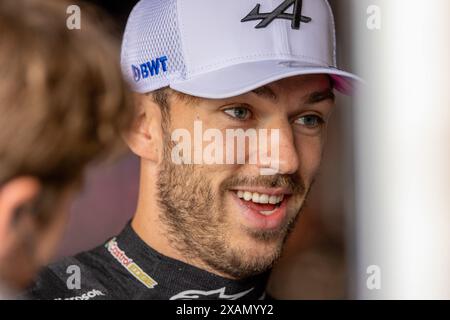 Pierre Gasly (FRA) - Alpine F1-Team - Alpine A524 - Renault während des Formel 1 AWS Grand Prix du Canada 2024, Montreal, Quebec, Kanada, vom 6. Bis 9. Juni - Rang 9 von 24 der F1-Weltmeisterschaft 2024 Stockfoto