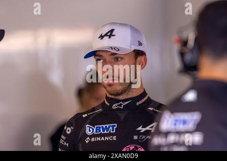 Montreal, Quebec, Kanada. Juni 2024. Pierre Gasly (FRA) - Alpine F1-Team - Alpine A524 - Renault während des Formel 1 AWS Grand Prix du Canada 2024, Montreal, Quebec, Kanada, vom 6. Bis 9. Juni - Rang 9 von 24 von 2024 F1-Weltmeisterschaft (Foto: © Alessio de Marco/ZUMA Press Wire) NUR REDAKTIONELLE VERWENDUNG! Nicht für kommerzielle ZWECKE! Stockfoto