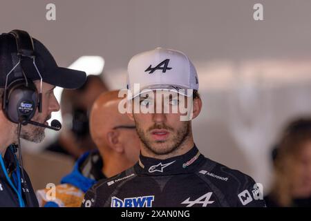 Montreal, Quebec, Kanada. Juni 2024. Pierre Gasly (FRA) - Alpine F1-Team - Alpine A524 - Renault während des Formel 1 AWS Grand Prix du Canada 2024, Montreal, Quebec, Kanada, vom 6. Bis 9. Juni - Rang 9 von 24 von 2024 F1-Weltmeisterschaft (Foto: © Alessio de Marco/ZUMA Press Wire) NUR REDAKTIONELLE VERWENDUNG! Nicht für kommerzielle ZWECKE! Stockfoto