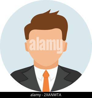 Symbol für Avatar-Profil in flacher Form. Vektorillustration für männliches Benutzerprofil auf isoliertem Hintergrund. Man-Profil signalisieren Geschäftskonzept. Stock Vektor