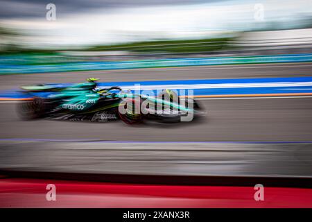 Fernando Alonso (ESP) - Aston Martin Aramco F1 Team - Aston Martin AMR24 - Mercedes während des Formel 1 AWS Grand Prix du Canada 2024, Montreal, Quebec, Kanada, vom 6. Bis 9. Juni - Runde 9 von 24 von 2024 F1-Weltmeisterschaft Stockfoto