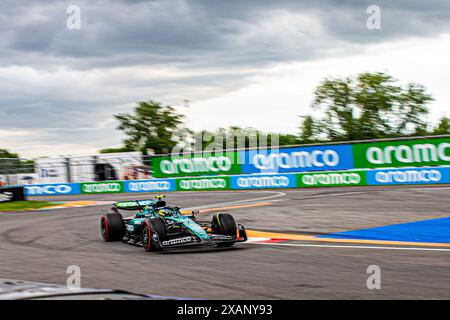 Montreal, Quebec, Kanada. Juni 2024. Fernando Alonso (ESP) - Aston Martin Aramco F1-Team - Aston Martin AMR24 - Mercedes während des Formel 1 AWS Grand Prix du Canada 2024, Montreal, Quebec, Kanada, vom 6. Bis 9. Juni - Runde 9 von 24 von 2024 F1-Weltmeisterschaft (Credit Image: © Alessio de Marco/ZUMA Press Wire) NUR REDAKTIONELLE VERWENDUNG! Nicht für kommerzielle ZWECKE! Stockfoto