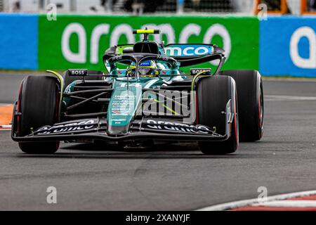 Montreal, Quebec, Kanada. Juni 2024. Fernando Alonso (ESP) - Aston Martin Aramco F1 Team - Aston Martin AMR24 - Mercedes.während des Formel 1 AWS Grand Prix du Canada 2024, Montreal, Quebec, Kanada, vom 6. Bis 9. Juni - Runde 9 von 24 von 2024 F1-Weltmeisterschaft (Credit Image: © Alessio de Marco/ZUMA Press Wire) NUR REDAKTIONELLE VERWENDUNG! Nicht für kommerzielle ZWECKE! Stockfoto