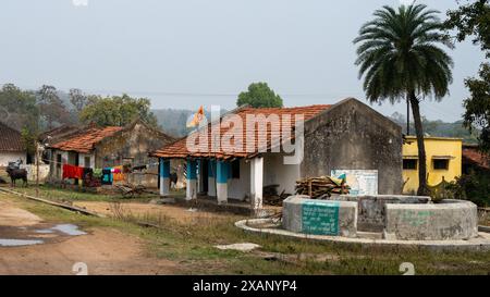 Ländliches Bauerndorf, Madhya Pradesh, Indien Stockfoto