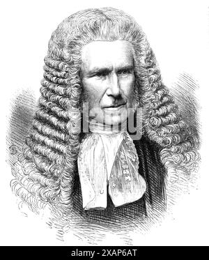 Lord Justice Sir William Page Wood, 1868. Gravur nach einem Foto von John Watkins. Sir William Page Wood wurde 1827 von der Hon. Society of Lincoln's Inn in die Anwaltskammer berufen. 1847 erhielt er einen Sitz im House of Commons für die Stadt Oxford und vertrat diesen Wahlkreis bis 1853. 1851 und 1852 war er Generalsolicitor und im letzten Jahr Vizekanzler. Von 1849 bis 1851 war er Vizekanzler der County Palatine of Lancaster. Aus Illustrated London News, 1868. Stockfoto