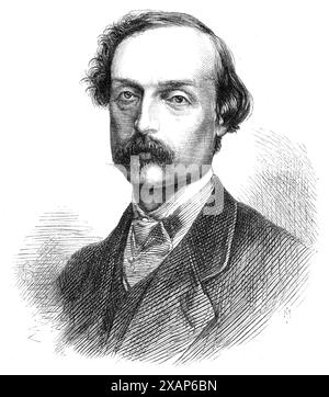 Mr. W. Q. Orchardson, A.R.A., 1868. "Dass sich die Liebe zur Kunst in Mr. Orchardsons Kindheit manifestierte, zeigt sich daran, dass er mit 15 Jahren in die gefeierte Trustees' Academy seiner Heimatstadt (d.h. Edinburgh) eintrat - eine Kunstschule, in der einige unserer bedeutendsten modernen Künstler ausgebildet wurden. Die ersten Bilder, die der Maler der öffentlichen Inspektion unterbreitete, wurden in den Ausstellungen der Royal Scottish Academy gezeigt. Ermutigt durch ihren Empfang kam Mr. Orchardson 1863 nach London und stellte im selben Jahr zum ersten Mal auf dem Trafalgar-Square aus... Mr.. Orchardson's r Stockfoto