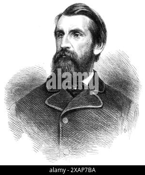 A. Oakley Hall, Bürgermeister von New York, 1869. Der heutige Bürgermeister von New York, die Hr. A. Oakey Hall, ist ein gebürtiger Einwohner dieser Stadt, aber ein Enkel von William Hall aus Yorkshire, England, und Mary ap Morgan, einer walisischen Dame, die 1780 in London heiratete und sofort in die Vereinigten Staaten emigrierte. Auf mütterlicher Seite stammt Mr. Hall von Captain John Oakey ab, einem der Regizide von Charles I. Mr. Hall hat erfolgreich in der New York Anwaltskammer geübt und hat oft das Amt eines Bezirksstaatsanwalts oder Staatsanwalts inne. Er ist ein aktiver Politiker und war früher Attac Stockfoto