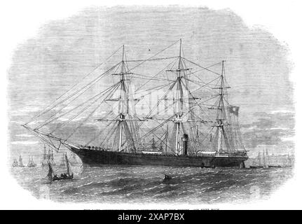 Der späte konföderierte Kreuzer Shenandoah auf der Mersey, 1865. "Nachdem dieses berühmte Schiff, früher Sea King genannt, an Bord ihrer Läden und Waffen kam, hisste die Flagge der Konföderierten... die Shenandoah... verursachte dem Handel der Nordstaaten großen Schaden, solange der Krieg dauerte... Sie fuhr in den Nordpazifik, wo... obwohl dem Kommandanten wiederholt von den Kapitänen neutraler Schiffe, die er auf hoher See traf, mitgeteilt wurde, dass der Krieg zwischen Nord und Süd beendet sei, weigerte er sich, ihnen zu glauben... Captain Waddell versenkte, verbrannte und sonst des Stockfoto