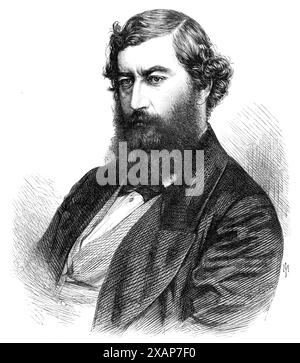 George Ward Hunt, M.P., Finanzminister, 1868. Der politische Aufstieg von Mr. Ward Hunt, der in seinem frühen Alter von 43 Jahren als Finanzminister gipfelte, begann 1852, als er Kandidat für den Bezirk Northampton war, aber erfolglos... Mr. Hunt nahm eine sehr prominente Position ein, indem er ein Gesetz über den Umgang mit dem Vieh einführte plague...it wurde frei gesagt, dass er im Falle der Machtübernahme der Konservativen sogar das Innensekretariat anstreben könnte... Modus i Stockfoto