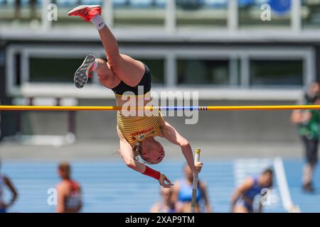 Rom, Italien. Juni 2024. Leichtathletik: Europameisterschaften, Stabhochsprung, Frauen, Qualifikation, Anjuli Knäsche aus Deutschland im Einsatz. Quelle: Oliver Weiken/dpa/Alamy Live News Stockfoto