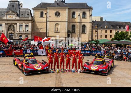 Le Mans, Frankreich, 08. Juni 2024 #51 Ferrari AF Corse (ITA) Ferrari 499P (HY) - Alessandro Pier Guidi (ITA) / James Calado (GBR) / Antonio Giovinazzi (IT Stockfoto