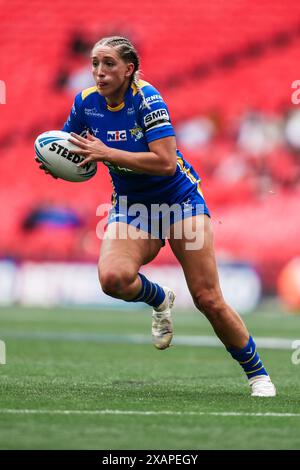 Während des Finalspiels des Betfred Women's Challenge Cup Leeds Rhinos gegen St Helens im Wembley Stadium, London, Großbritannien, 8. Juni 2024 (Foto: Izzy Poles/News Images) Stockfoto