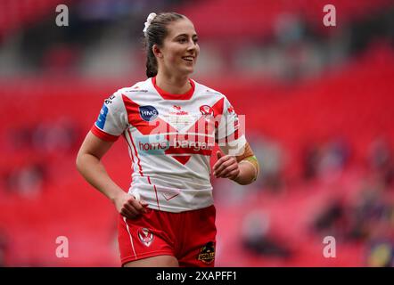 St Helens' Phoebe Hook während des Finales des Betfred Women's Challenge Cup im Wembley Stadium, London. Bilddatum: Samstag, 8. Juni 2024. Stockfoto