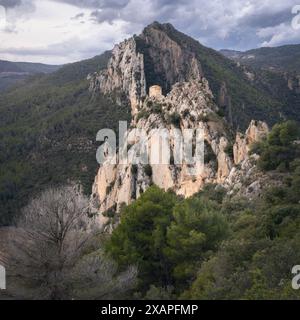 Romanische Kapelle von Mare de Deu de la Pertusa, Katalonien Stockfoto