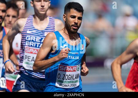 Rom, Italien. Juni 2024. ROM, ITALIEN - 8. JUNI: Osama Zoghlami aus Italien, der am 8. Juni 2024 in Rom im Stadio Olimpico am 2. Tag der Leichtathletik-Europameisterschaft in Rom 2024 in den 3000-m-Steeplechase-Männern antrat. (Foto: Joris Verwijst/BSR Agency) Credit: BSR Agency/Alamy Live News Stockfoto
