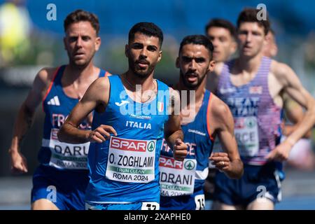 Rom, Italien. Juni 2024. ROM, ITALIEN - 8. JUNI: Osama Zoghlami aus Italien, der am 8. Juni 2024 in Rom im Stadio Olimpico am 2. Tag der Leichtathletik-Europameisterschaft in Rom 2024 in den 3000-m-Steeplechase-Männern antrat. (Foto: Joris Verwijst/BSR Agency) Credit: BSR Agency/Alamy Live News Stockfoto