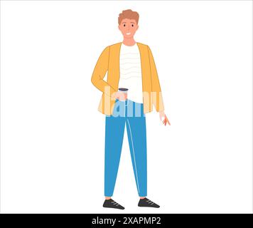 Mann mit Stil gekleidet mit Vektor-Illustration Stock Vektor